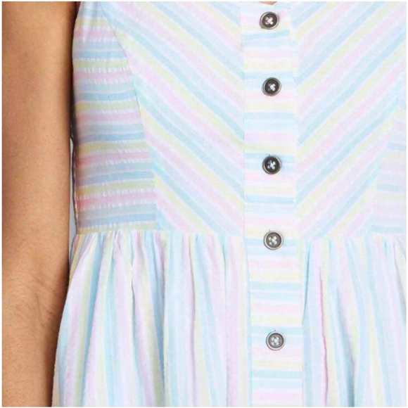 ModCloth Pastel Dress Seersucker Like Material 100% Cotton NWT - Picture 2 of 8
